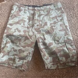 Volcom Men's Camouflage Cargo Shorts in Olive and Brown